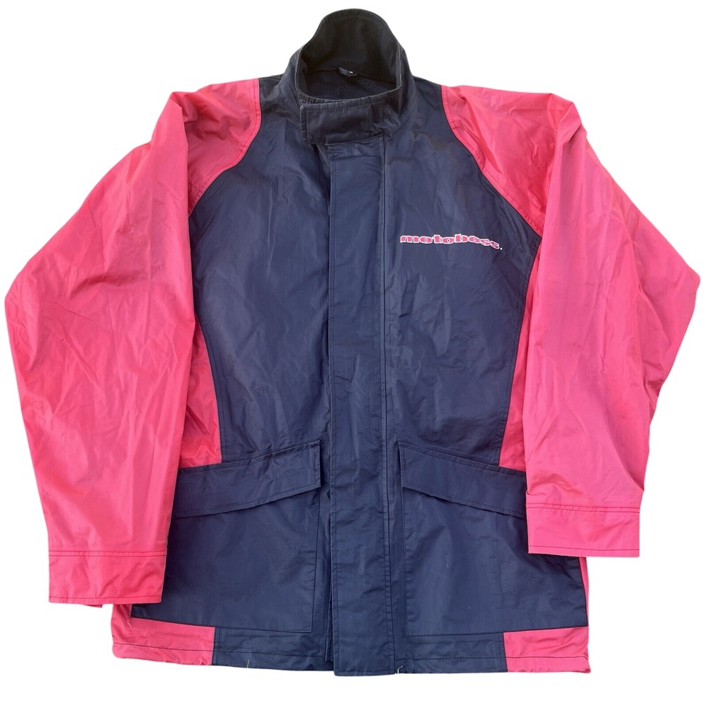 Motoboss Motorcycle Men's Packable Waterproof Jacket Large Black Red Packable